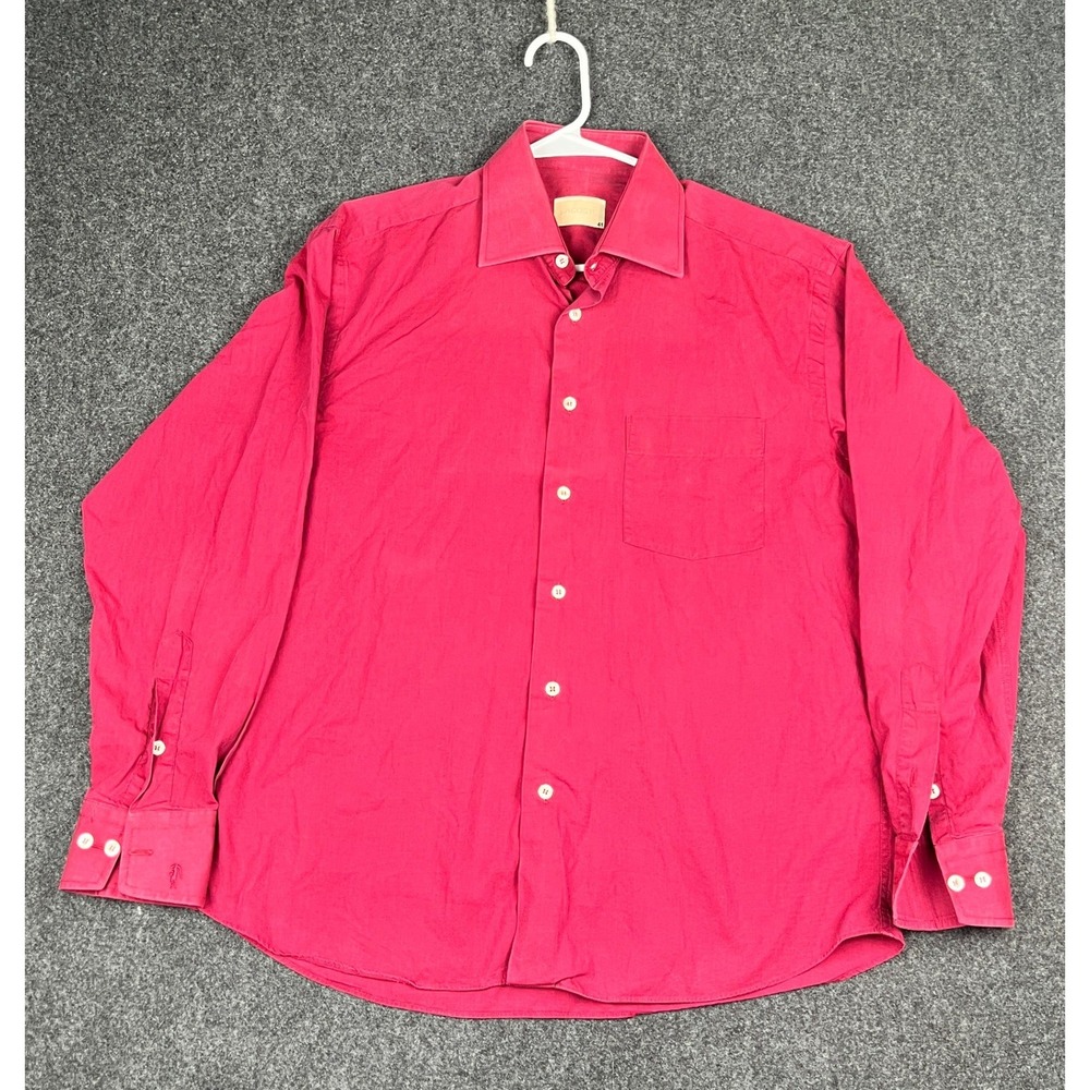 Lacoste Mens Raspberry Pink Long Sleeve‎ Button Down Shirt Size 41 Turkey